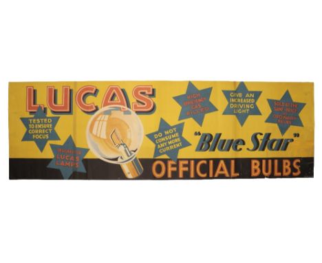 LUCAS 'BLUE STAR' BULBS OFFICIAL STOCKIST - original poster c1930s illustrative artwork design chromo-lithograph on paper, ra