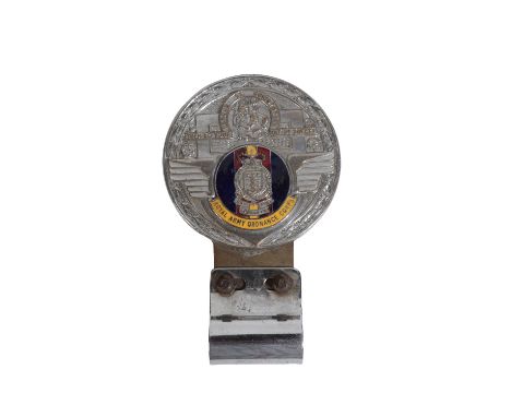 ROYAL ARMY ORDINANCE CORPS CAR BADGE with St Christopher design