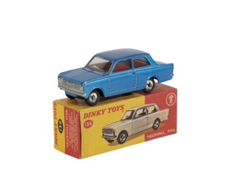 DINKY TOYS VAUXHALL VIVA (136) in metallic blue with red interior, near mint with good box