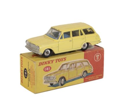 DINKY TOYS VAUXHALL VICTOR ESTATE CAR (141) yellow with blue interior, very good/good with good box