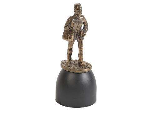THE POSTMAN" EDWARDIAN FRENCH BRASS LIGHT MASCOT" by ES accessories of Paris, dated 1911