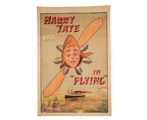 HARRY TATE REVUE POSTERS 'MOTORING' & 'FLYING' c1909 Two rare original posters for his Music-hall show revue with decorative 