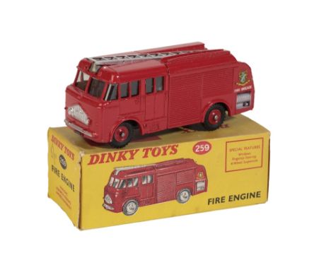 DINKY TOYS FIRE ENGINE (259) red with red plastic wheel hubs, near mint with good box