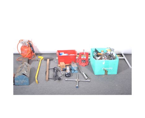 Crowbars, lump hammers, and other tools.