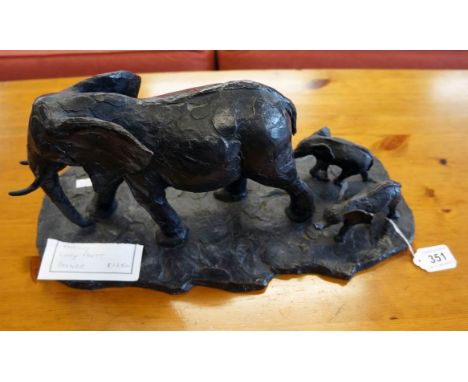 Bronze - study of elephant family
