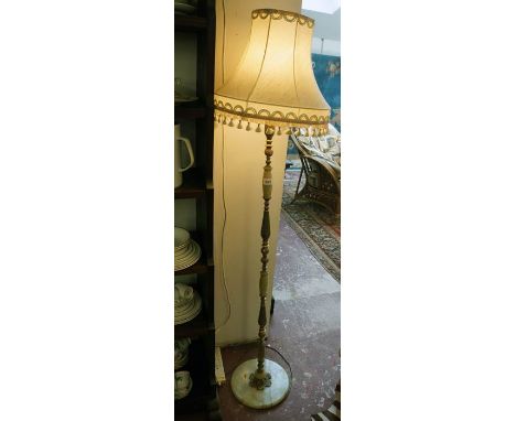 Onyx &amp; brass standard lamp in working order