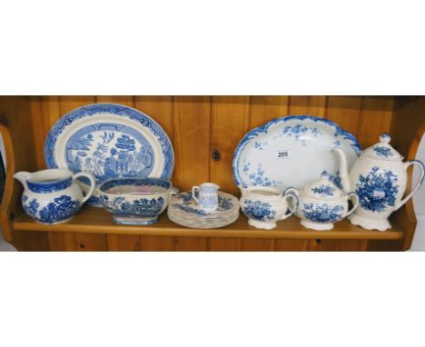 Shelf of blue & white china