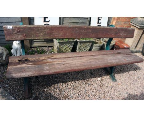 Heavy metal and wood garden bench