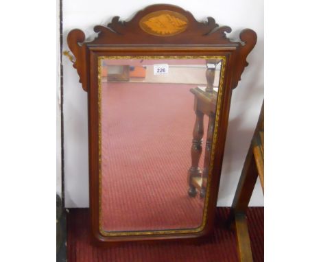 Inlaid mahogany Chippendale style mirror