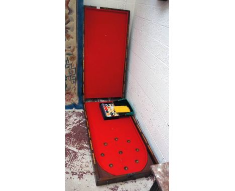 Large mahogany bagatelle with balls
