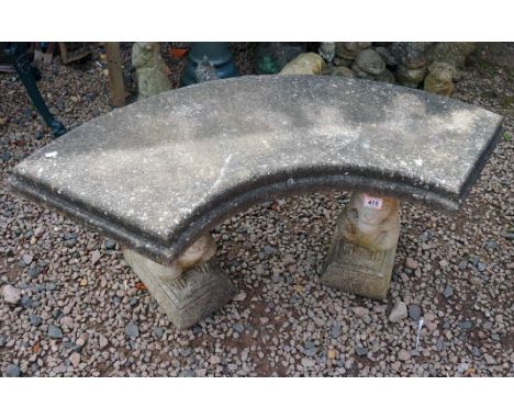 Stone squirrel garden bench
