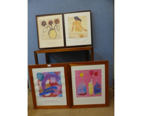 Four contemporary prints and a Karl Lagerfeld print 