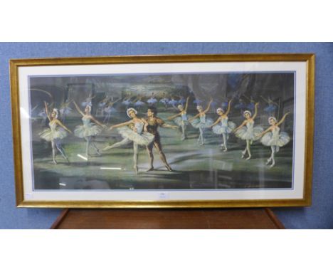 A ballerina print, framed 