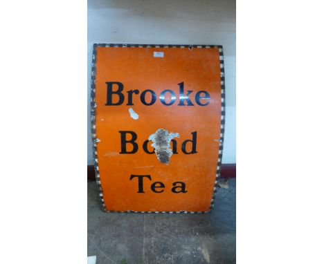 A vintage enamelled Brooke Bond Tea advertising sign 