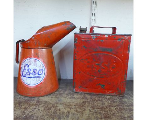 Two vintage Esso fuel cans 