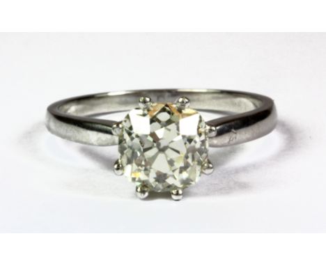 an 18ct white gold brilliant cut diamond solitaire ring, (approx. 2.38ct).