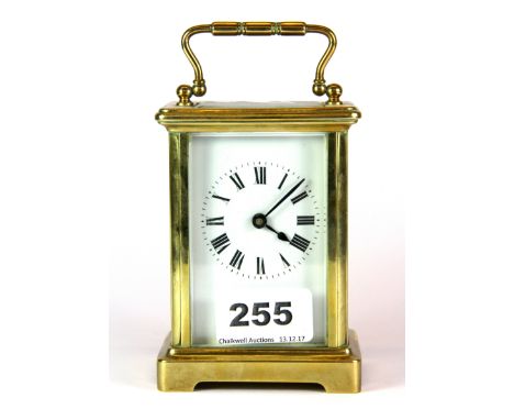 A gilt brass carriage clock, H. 15cm.