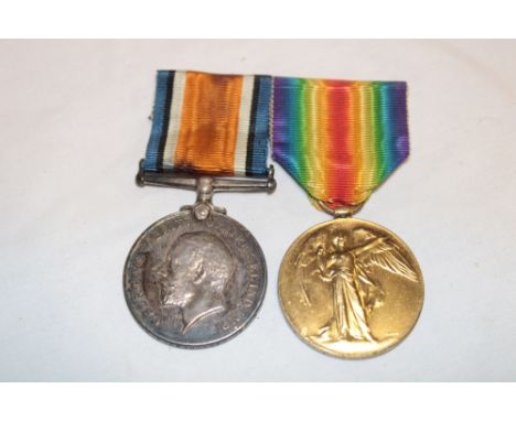 A First War pair of medals awarded to No. 201367 Pte. F. Newcombe Devonshire Regiment (transferred to the DCLI)