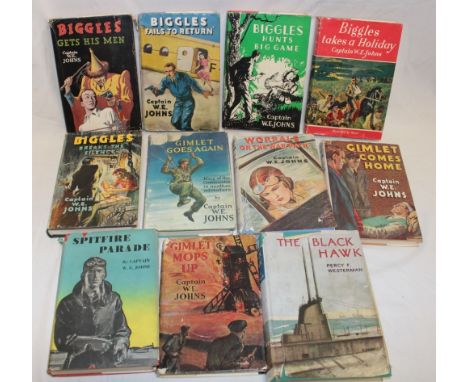 Johns (WE) Various Biggles first edition volumes and others including Biggles Gets His Man 1950, dust jacket; Biggles Hunts B