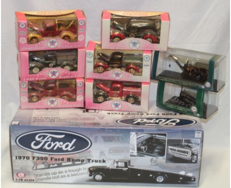 A mint and boxed Acme 1:18 scale 1970 Ford ramp truck; six boxed Texaco Old Timer Collection vehicles and two Dorset Steam Fa