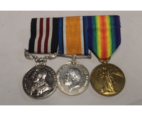 A First War group of three medals awarded to No. 4172 Gnr. J. W. Stephen R.F.A.:- Military Medal and British War and Victory 