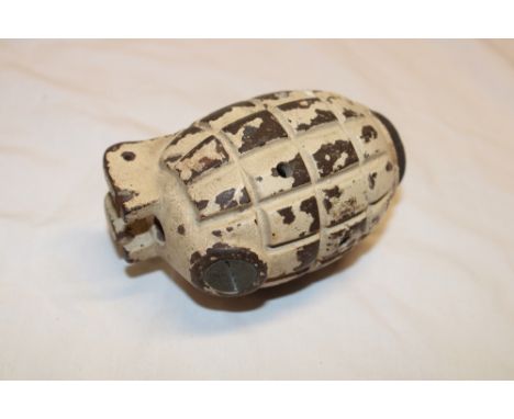 A Second War inert Mills hand grenade dated 1942