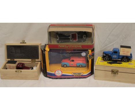 Two Models of Yesteryear diecast vehicles including 1941 Chevrolet Pick-up and International Series Pick-up, mint/boxed toget