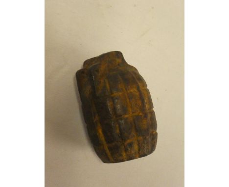A First War cast-iron dummy exercise Mills hand grenade