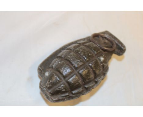 A United States painted aluminium practise hand grenade