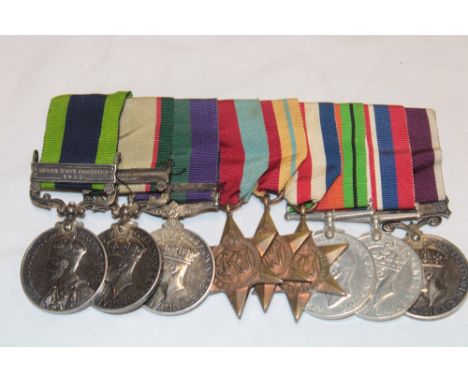 A group of nine medals awarded to Pte./Sjt. E. A. West - Hampshire Regiment:- India General Service medal with North West Fro
