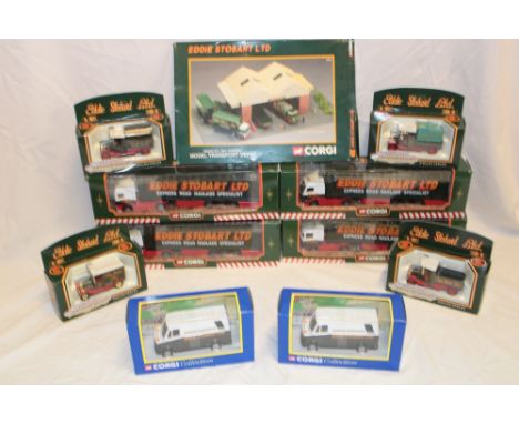 A selection of mint and boxed Corgi Eddie Stobart commercial vehicles including Volvo articulated lorry, delivery vehicles, m