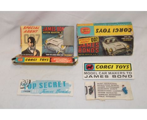 An original 1965 Corgi Toys empty box for a James Bond Goldfinger Aston Martin DB5 with original card lining, instructions, C