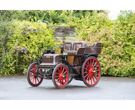 1897 Daimler 4hp Twin-Cylinder Tonneau Coachwork by Arthur Mulliner Registration no. W 95 (see text)  Engine no. 1058•The sec