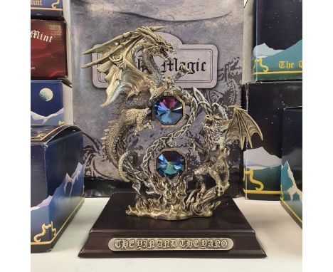 A boxed Myth and Magic figure, MM3408 The Yin and The Yang, OY07 Amethustos, 3155 The Biker, 3139 The Crystal Chalice, CC06 T
