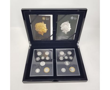 A Royal Mint Fourth Circulating coinage portrait proof set and a Fifth Circulating coinage proof set, boxed 