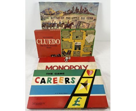 4 vintage boxed Waddington's board games - complete &amp; good condition. Comprising - Cluedo, Monopoly, Careers and Battle o