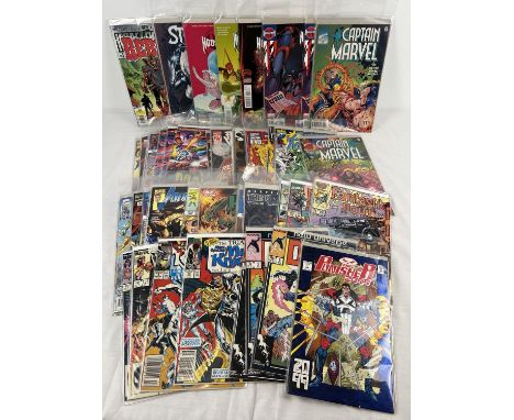 50 comic books by Marvel Comics. To include Moon Knight, Captain Marvel, Fantastic Four, Hulk, Avengers, Alpha Flight, House 