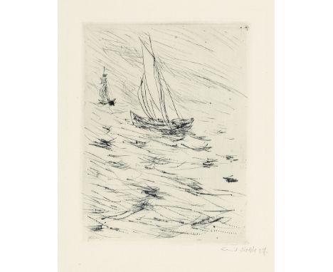 Emil Nolde (German, 1867-1956)Schiffe im Wind (Schiefler &amp; Mosel 65) Drypoint, 1907, on cream wove paper, signed, dated, 