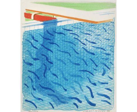 David Hockney R.A. (British, born 1937)Pool Made with Paper and Blue Ink for Book (M.C.A. Tokyo  234) Lithograph in colours, 