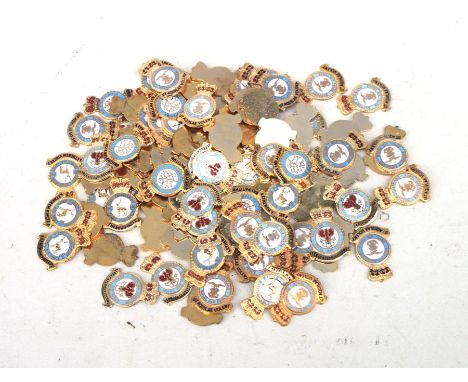 Ninety gilt and enamel badge blanks (no pins to reverse), including 25 x Support Command Royal Air Force, 15 x 90 Squadron Gr