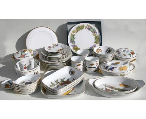 A large quantity of Royal Worcester Evesham pattern dinner wares to include tureens and dinner plates.