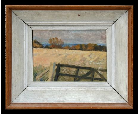 Diana Lowe (British 1911-1975) - View From Rose Hill - oil on panel, label to verso, framed, 22 by 15cms (8.75 by 6ins).