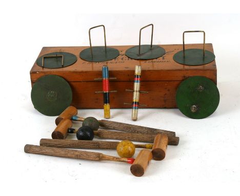 F H Ayres Ltd 'The International' table croquet set, 36cms (14ins wide).