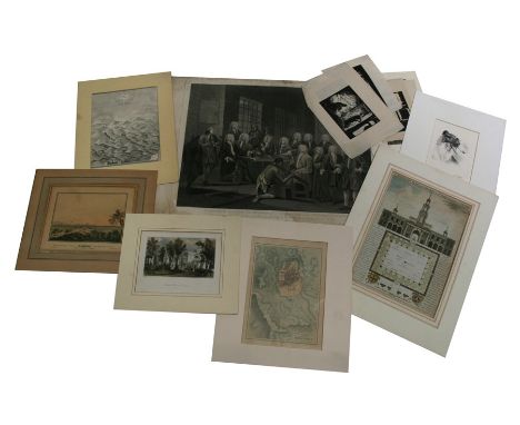 A quantity of late 19th / early 20th century etchings, various subjects to include architectural examples, all unframed.