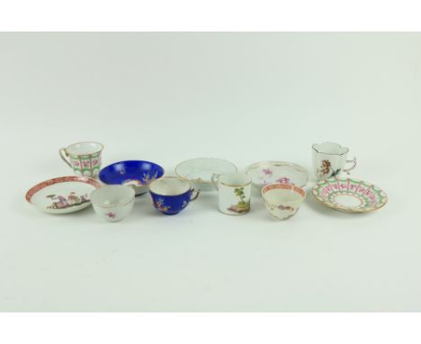 A late 18th Century early 19th Century Zurich porcelain Bowl and Stand, each decorated in the chinoiserie style with figures 