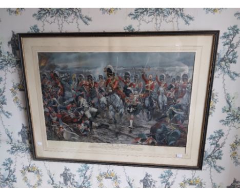  Richard Caton Woodville (1856 - 1927)  "Scotland Yet ! On to Victory ! " (Charge of The Scots Greys &amp; Highlanders at Wat