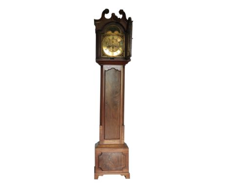 An Irish George III period mahogany Longcase Clock, the brass dial with Roman and Arabic numerals, the subsidiary dial for se