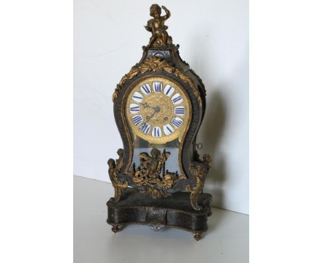A quality 19th Century French boulle&nbsp;Mantle Clock on stand, by Cronie of Paris, the attractive circular gilt brass dial 