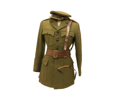 Two green Khaki British Army Uniforms, by Peal &amp; Co., London, early to mid - 20th Century; three Jackets, two pairs of Tr