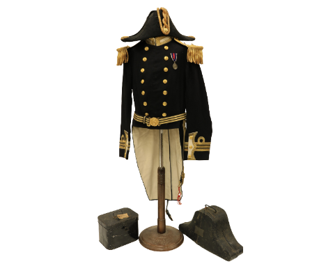 Lieut S.F. Gaisford-St. Lawrence RN, a lacquered Tin Case,ÿby Gieve, Matthews &amp; Seagrove Ltd., containing British Royal N